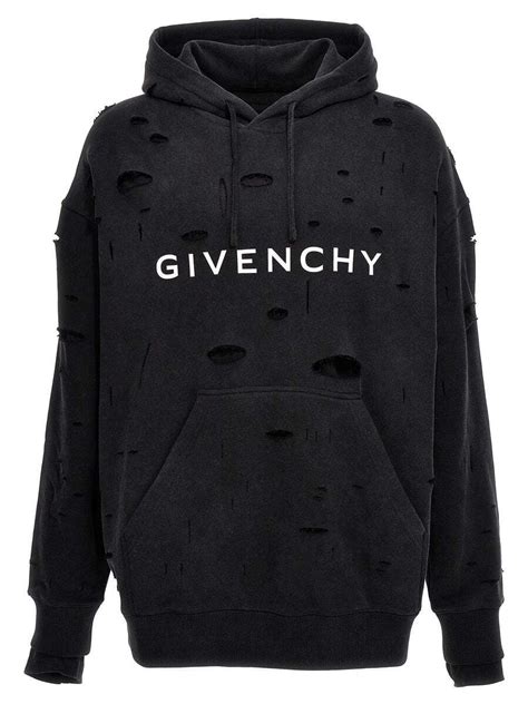 givenchy broken logo hoodie|Givenchy hoodie with holes.